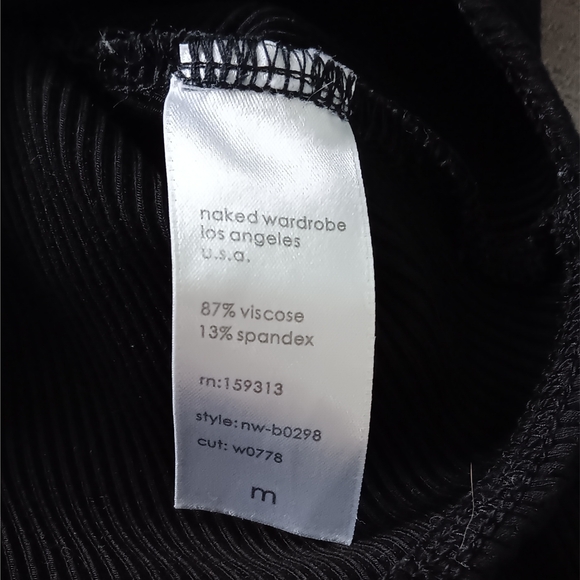 Naked Wardrobe Snatched So Good Tank Top Round Neck Tong Bodysuit Black M - Picture 11 of 12